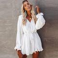 Elisea Waist Controlled Elegant Ladies Belted Ruffle Romper - Vestir en Moda