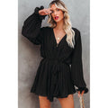 Elisea Waist Controlled Elegant Ladies Belted Ruffle Romper - Vestir en Moda