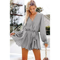 Elisea Waist Controlled Elegant Ladies Belted Ruffle Romper - Vestir en Moda