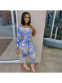 Elizabeth Casual Printed Inclined Shoulder One Sleeve Jumpsuits - Vestir en Moda
