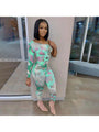 Elizabeth Casual Printed Inclined Shoulder One Sleeve Jumpsuits - Vestir en Moda