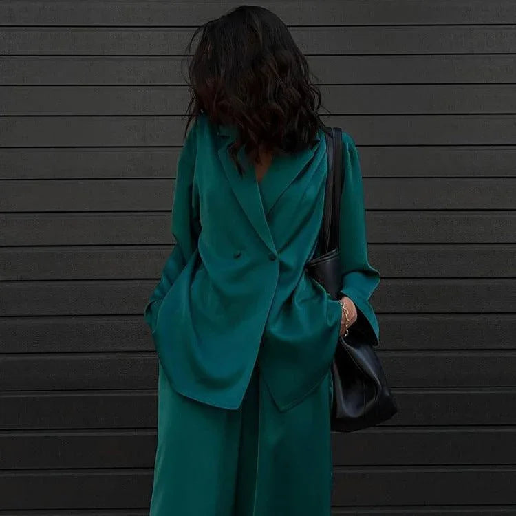 Ella Casual Satin Suit Western Clothing High End Two Piece Sets - Vestir en Moda