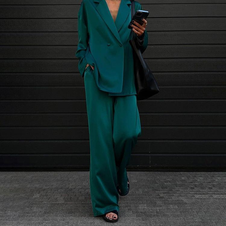 Ella Casual Satin Suit Western Clothing High End Two Piece Sets - Vestir en Moda