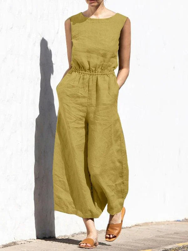 Elsa Sleeveless Trousers Women Fashion Casual Loose- Jumpsuits - Vestir en Moda