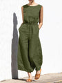 Elsa Sleeveless Trousers Women Fashion Casual Loose- Jumpsuits - Vestir en Moda