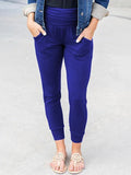 Emelia Solid Color Casual Pocket Wide Waistband Joggers - Vestir en Moda