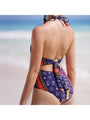 Emersyn Sexy Halter Printing Hollowed Out Bikini - Vestir en Moda
