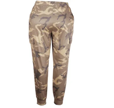 Emery Plus Size Printed Trousers Briefs Army Green Camouflage Pants - Vestir en Moda