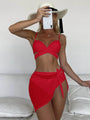 Emery Sexy Bandeau Bathing Suit Push Up Mesh Wrap Solid Swimwear - Vestir en Moda
