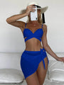 Emery Sexy Bandeau Bathing Suit Push Up Mesh Wrap Solid Swimwear - Vestir en Moda