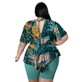 Emily Bohemia Printed Sexy Outfits Plus Size Women V Neck Outfit - Vestir en Moda