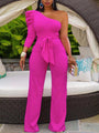 Emily New Puff Sleeve Tie Wrap Loose Jumpsuit - Vestir en Moda