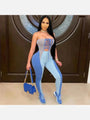 Emily Sexy Contrast Color Bandage Strapless Women Jumpsuit - Vestir en Moda