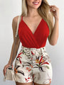 Emily V-Neck Print Set with Belt Summer Women Two Piece Set - Vestir en Moda