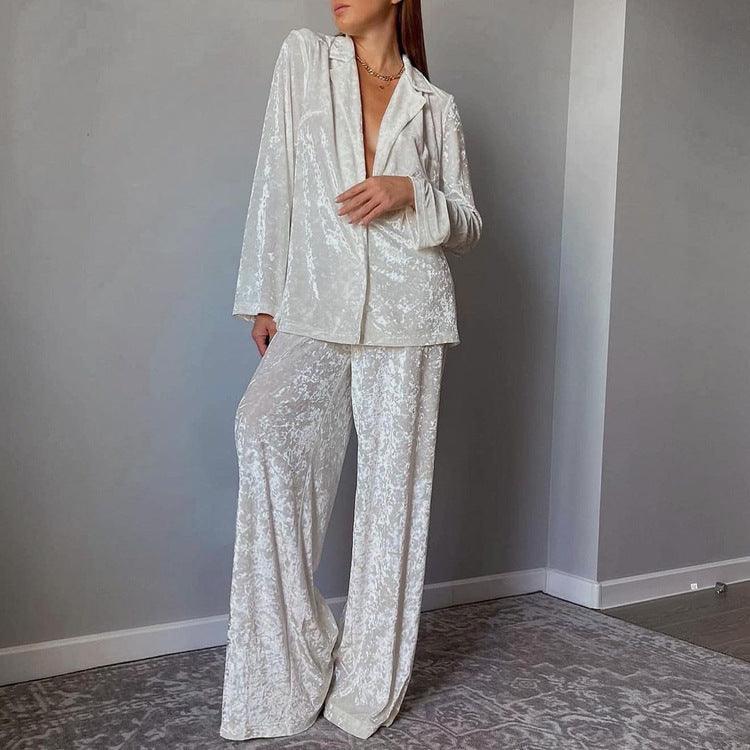 Emily Women Clothing Spring Wide Leg Trousers Two pieces Set - Vestir en Moda