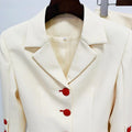 Emma Fitting Cool Red Button Blazer Two Piece Set - Vestir en Moda