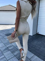 Emma Pure Color Lapel Sleeveless Jumpsuit - Vestir en Moda