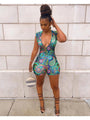 Emma Sexy V Neck Printing Sleeveless Romper - Vestir en Moda