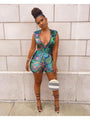 Emma Sexy V Neck Printing Sleeveless Romper - Vestir en Moda
