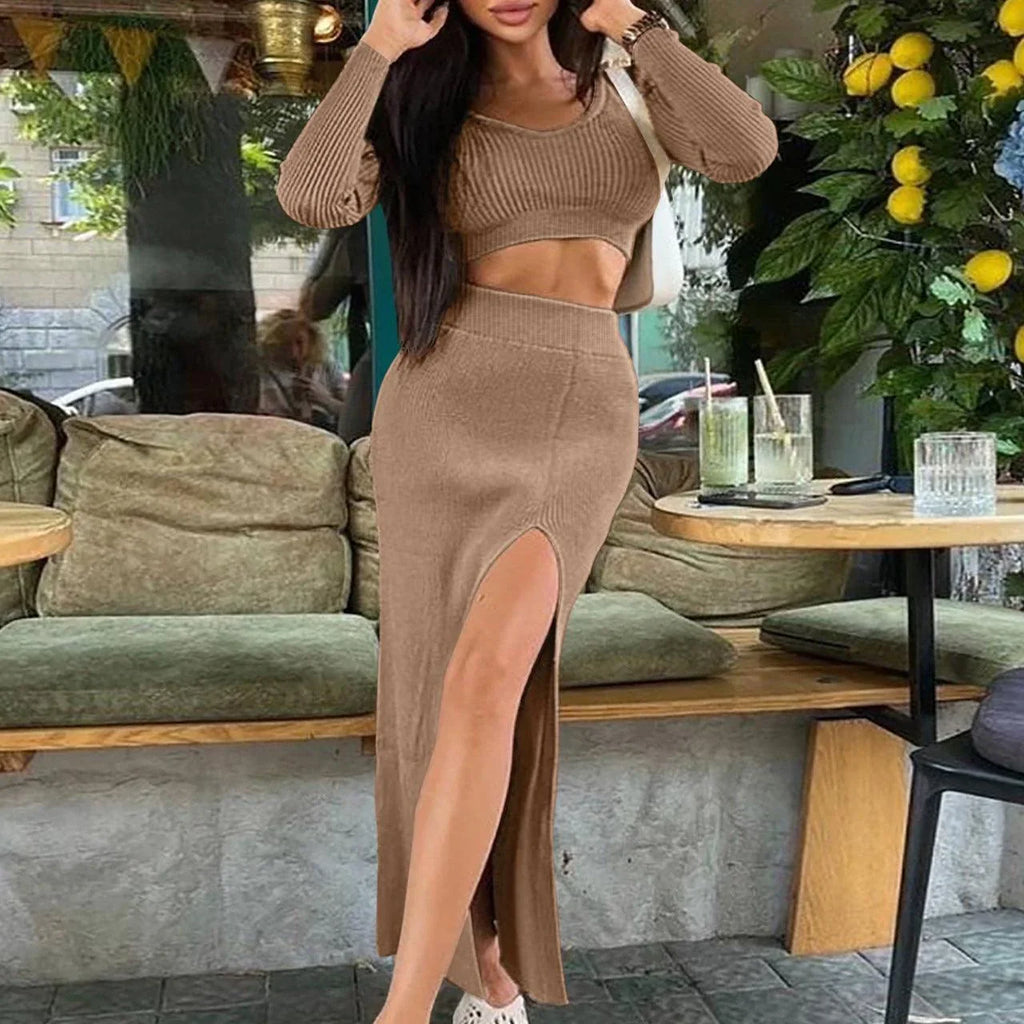 Emma Thread Slit Slim Fit Two Piece sets - Vestir en Moda