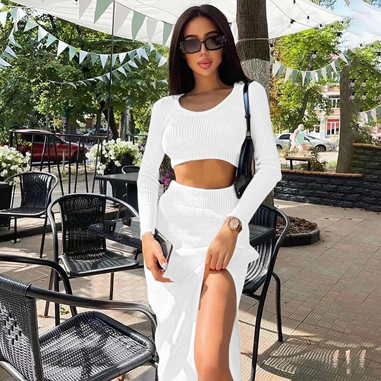 Emma Thread Slit Slim Fit Two Piece sets - Vestir en Moda