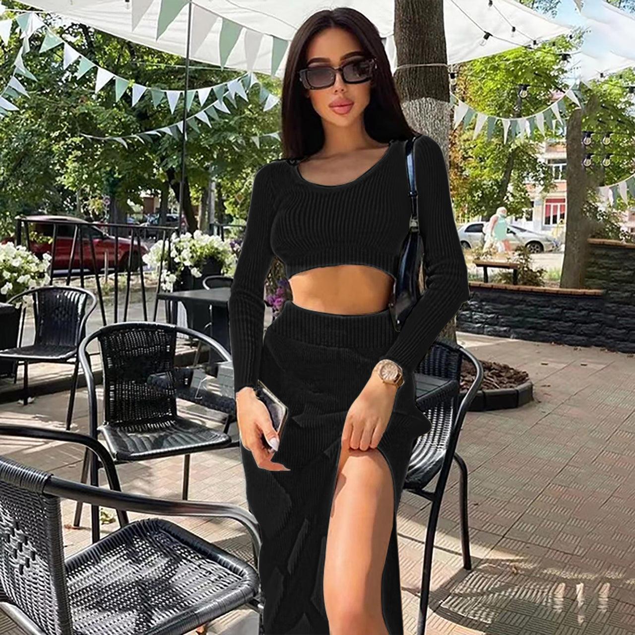 Emma Thread Slit Slim Fit Two Piece sets - Vestir en Moda