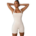 Emmy Clothing Solid Color Casual Exercise Yoga Shaping Romper - Vestir en Moda