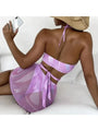 Enma Fashion Printed Sexy Halter Sleeveless Wire Free Bikinis - Vestir en Moda