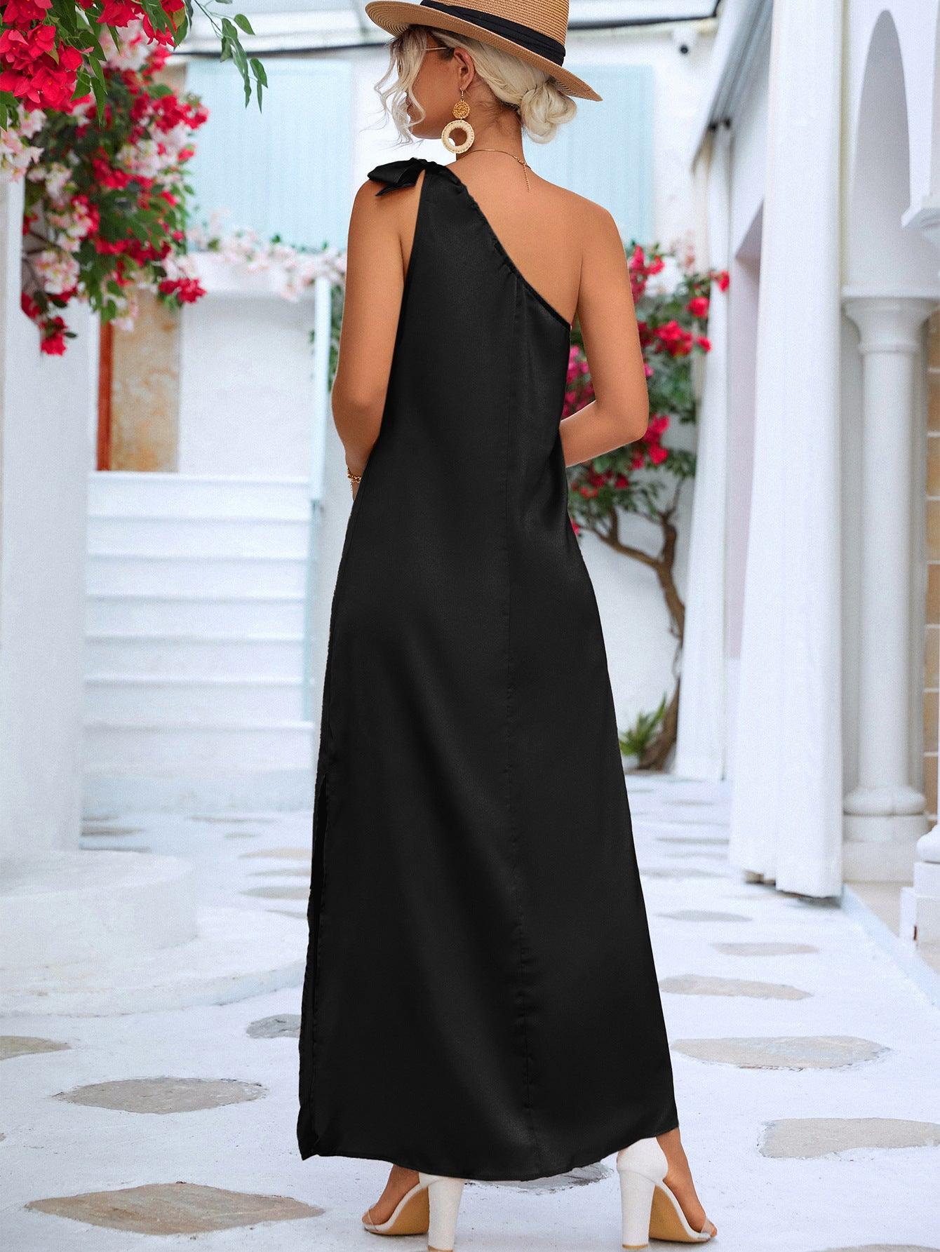 Erica Spring Summer Eaby Oblique Shoulder Tied Dresses - Vestir en Moda