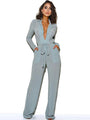 Erika Women Sexy Wide -Leg Deep Sleeve Jumpsuits - Vestir en Moda