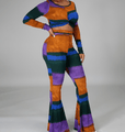 Erina Color Block Wide Leg Two Piece Pants Set - Vestir en Moda