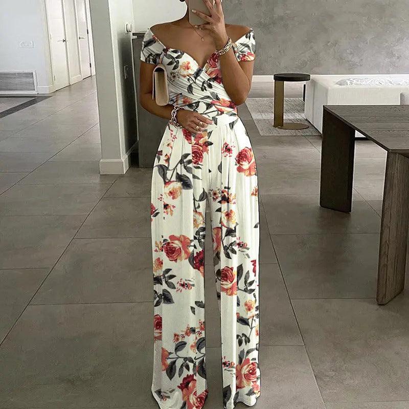 Estefanía Autumn Women Clothing off Printed Waist Controlled Jumpsuits - Vestir en Moda