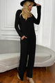 Estephanie Long Sleeve V-Neck Jumpsuits - Vestir en Moda