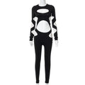 Esther Autumn Sexy Hollow Ripped Long Sleeve Women Casual Jumpsuits - Vestir en Moda