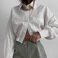 Esther Niche Elegant Loose Long Sleeve Design White Shirt - Vestir en Moda