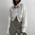Esther Niche Elegant Loose Long Sleeve Design White Shirt - Vestir en Moda