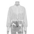 Esther Niche Elegant Loose Long Sleeve Design White Shirt - Vestir en Moda