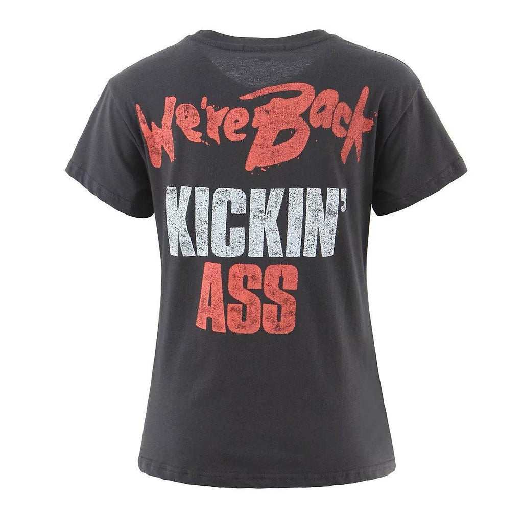 Eva Graphic Print Gray Women Short Sleeve Tees - Vestir en Moda
