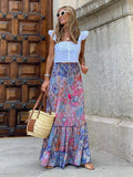 Eve Sexy Tropical Style Floral Printed Maxi Skirt - Vestir en Moda
