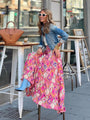 Eve Sexy Tropical Style Floral Printed Maxi Skirt - Vestir en Moda