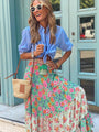 Eve Sexy Tropical Style Floral Printed Maxi Skirt - Vestir en Moda