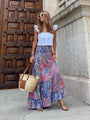 Eve Sexy Tropical Style Floral Printed Maxi Skirt - Vestir en Moda