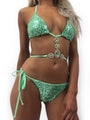 Everleigh Crystal Rhinestones Glitter Diamond Bling Gems Bikinis - Vestir en Moda
