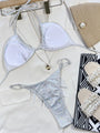 Everly Shiny Fabric Glitter Luxury Bikini Wrapped Pushup Swimsuit - Vestir en Moda