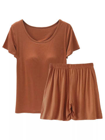Manuela Padded Modal Short Sleeve Two Piece Sets