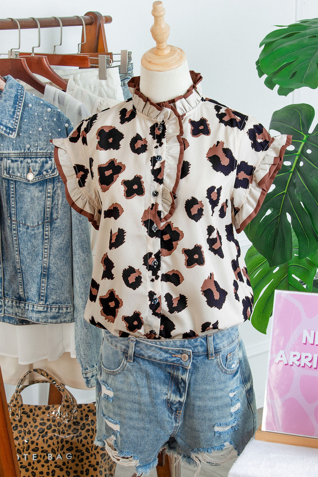 Leopard Ruffle Sleeve Summer
