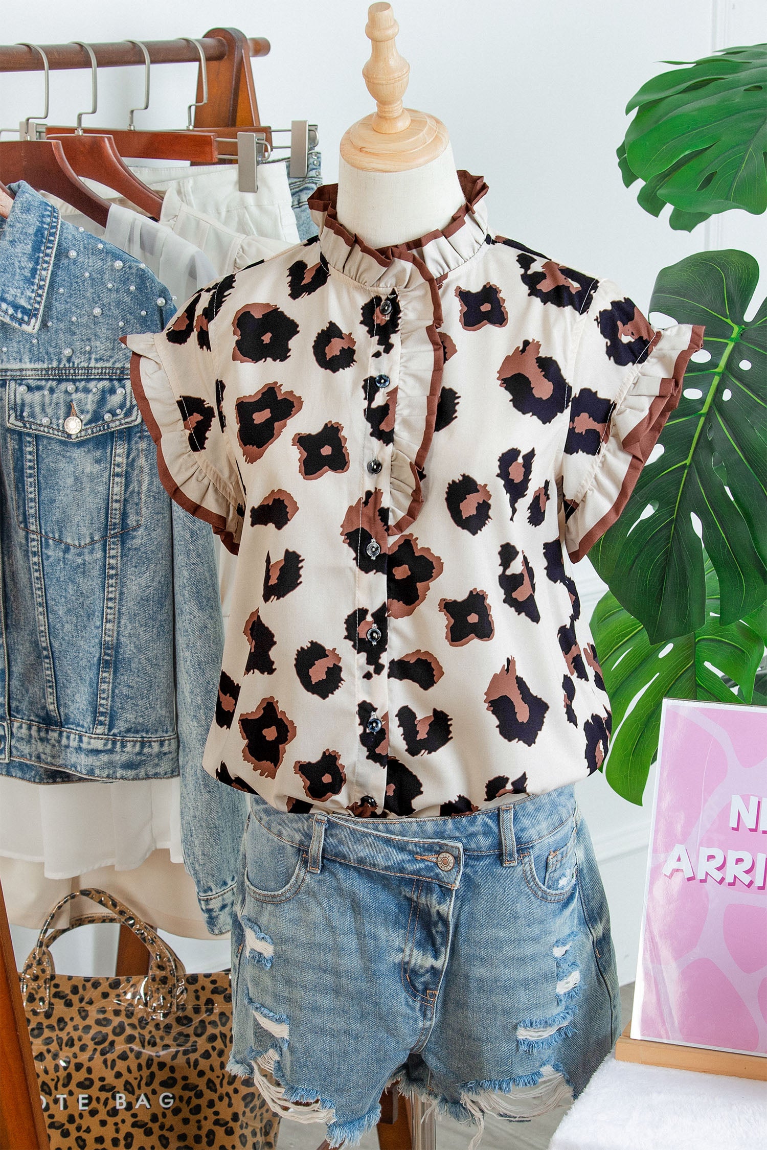 Leopard Ruffle Sleeve Summer