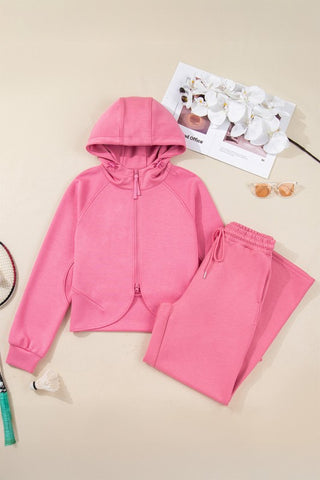 Martina Solid Zip Up Two Piece Sets