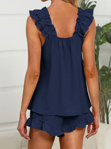 Maria Pretty Ruffle Trim Two Piece Sets