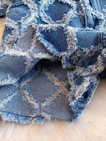 Martha Distressed Diamond Pattern Two Piece Sets